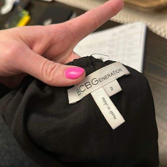 BCBGeneration Black Pleated Open Back Side Slit Maxi Dress - Picture 11 of 13